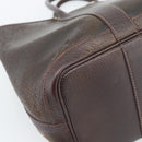 HERMES Garden Party PM Hand Bag Leather Amazonia Brown Silver Auth bs36685-11