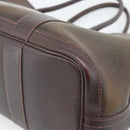 HERMES Garden Party PM Hand Bag Leather Amazonia Brown Silver Auth bs36685-12