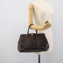 HERMES Garden Party PM Hand Bag Leather Amazonia Brown Silver Auth bs36685-19