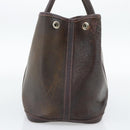 HERMES Garden Party PM Hand Bag Leather Amazonia Brown Silver Auth bs36685-4