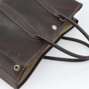 HERMES Garden Party PM Hand Bag Leather Amazonia Brown Silver Auth bs36685-6
