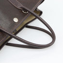 HERMES Garden Party PM Hand Bag Leather Amazonia Brown Silver Auth bs36685-7