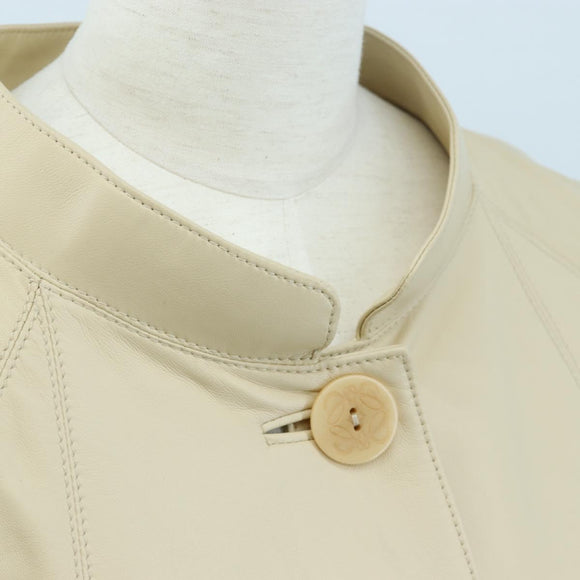 LOEWE Jacket Leather Beige Auth bs36688M