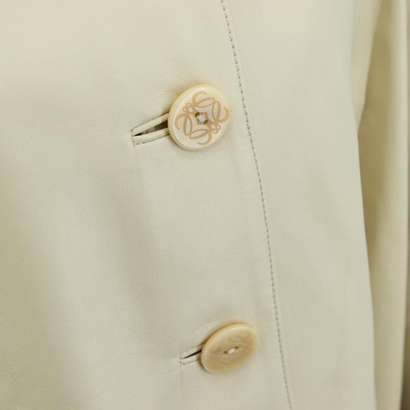 LOEWE Jacket Leather Beige Auth bs36688M