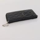 CHANEL Wallet Leather nylon 3 Set Black White Red CC Auth bs36690-11