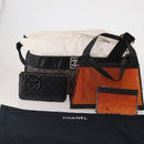 CHANEL Wallet Leather nylon 3 Set Black White Red CC Auth bs36690-27