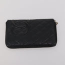 CHANEL Wallet Leather nylon 3 Set Black White Red CC Auth bs36690-9