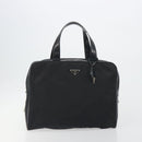 PRADA Hand Bag Nylon Velour 2 Set Black Beige Auth bs36691-2