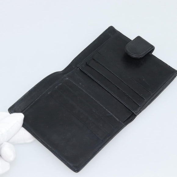 CHANEL Wallet Caviar Skin 2 Set Black CC Auth bs36692