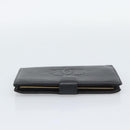CHANEL Wallet Caviar Skin 2 Set Black CC Auth bs36692-5
