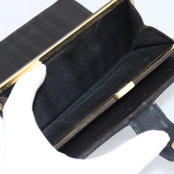 CHANEL Wallet Caviar Skin 2 Set Black CC Auth bs36692
