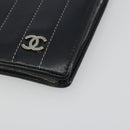 CHANEL Wallet Caviar Skin Leather 3 Set Black CC Auth bs36694-16