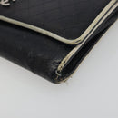 CHANEL Wallet Caviar Skin Leather 3 Set Black CC Auth bs36694-25