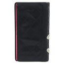 CHANEL Wallet Caviar Skin Leather 3 Set Black CC Auth bs36694-3
