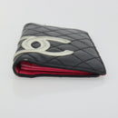 CHANEL Wallet Caviar Skin Leather 3 Set Black CC Auth bs36694-6