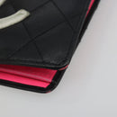 CHANEL Wallet Caviar Skin Leather 3 Set Black CC Auth bs36694-7