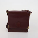CARTIER Must Line Shoulder Bag Leather 2 Set Bordeaux Auth bs36695-11