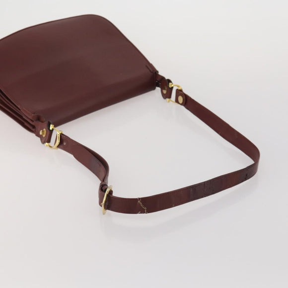 CARTIER Must Line Shoulder Bag Leather 2 Set Bordeaux Auth bs36695
