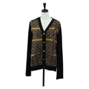 LOUIS VUITTON Monogram Trunk Time Cardigan Wool Silk S LV Auth bs36696M-1