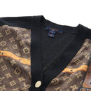 LOUIS VUITTON Monogram Trunk Time Cardigan Wool Silk S LV Auth bs36696M-5
