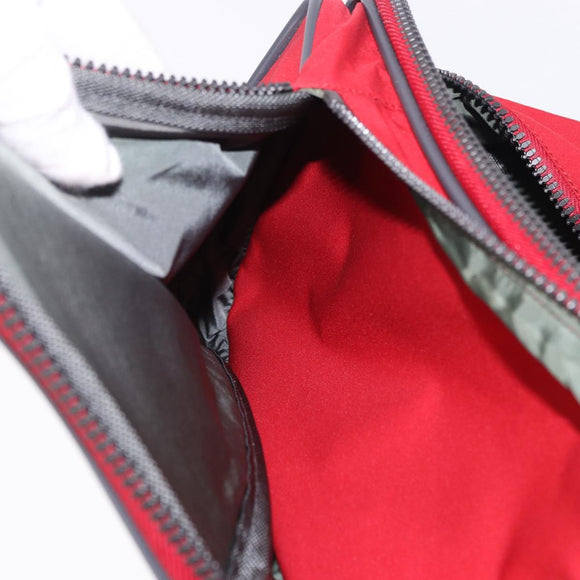 PRADA Sports Line Shoes Case Hand Bag Nylon Red Auth bs36709