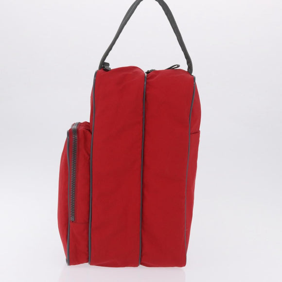 PRADA Sports Line Shoes Case Hand Bag Nylon Red Auth bs36709