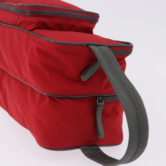 PRADA Sports Line Shoes Case Hand Bag Nylon Red Auth bs36709