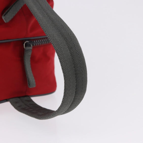 PRADA Sports Line Shoes Case Hand Bag Nylon Red Auth bs36709