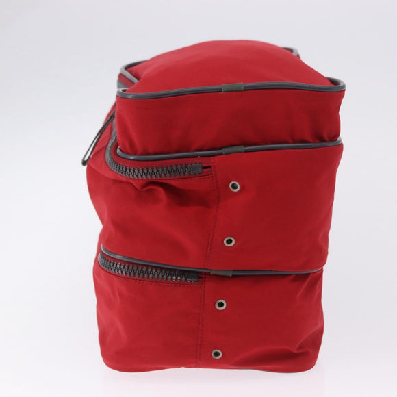 PRADA Sports Line Shoes Case Hand Bag Nylon Red Auth bs36709