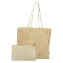 PRADA Tote Bag Mesh Beige Auth bs36710-1