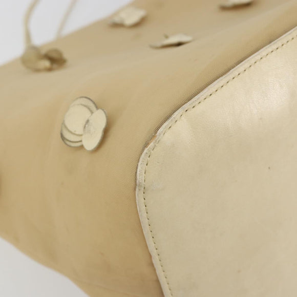 PRADA Tote Bag Mesh Beige Auth bs36710