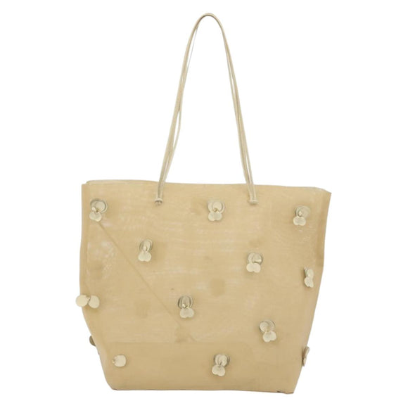 PRADA Tote Bag Mesh Beige Auth bs36710