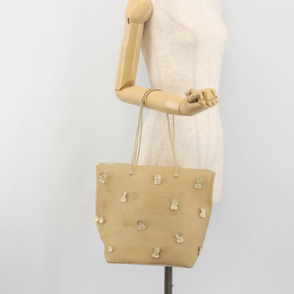 PRADA Tote Bag Mesh Beige Auth bs36710