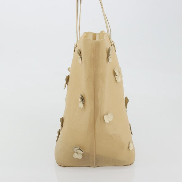PRADA Tote Bag Mesh Beige Auth bs36710