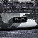 PRADA Camouflage Hand Bag Safiano Leather 2way Khaki Silver Auth bs36711-17