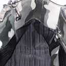 PRADA Camouflage Hand Bag Safiano Leather 2way Khaki Silver Auth bs36711-20
