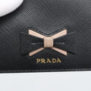PRADA Bifold Wallet Safiano Leather Black Gold Auth bs36713A-12