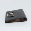 PRADA Bifold Wallet Safiano Leather Black Gold Auth bs36713A-4