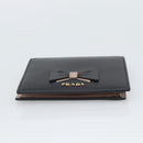 PRADA Bifold Wallet Safiano Leather Black Gold Auth bs36713A-7