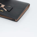 PRADA Bifold Wallet Safiano Leather Black Gold Auth bs36713A-8