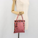 PRADA Hand Bag Satin Pink Silver Auth bs36714-25