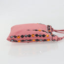 PRADA Hand Bag Satin Pink Silver Auth bs36714-3