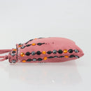 PRADA Hand Bag Satin Pink Silver Auth bs36714-4