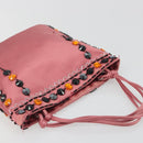 PRADA Hand Bag Satin Pink Silver Auth bs36714-14