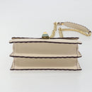 FENDI Chain Shoulder Bag Leather Beige Gold Auth bs36715-6