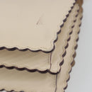 FENDI Chain Shoulder Bag Leather Beige Gold Auth bs36715-17