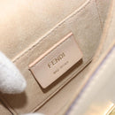 FENDI Chain Shoulder Bag Leather Beige Gold Auth bs36715-21