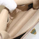 FENDI Chain Shoulder Bag Leather Beige Gold Auth bs36715-11