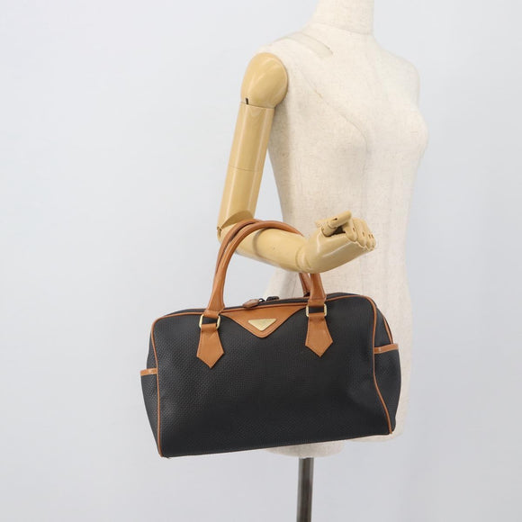 SAINT LAURENT Boston Bag PVC Black Gold Auth bs36716