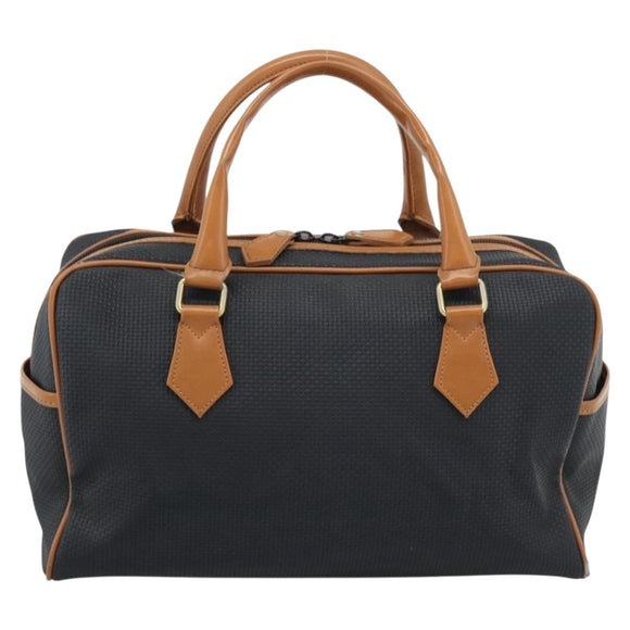 SAINT LAURENT Boston Bag PVC Black Gold Auth bs36716
